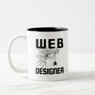 Web Designer Design Website Developer Spider Zweifarbige Tasse