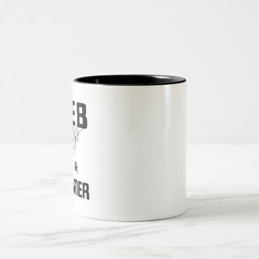 Web Designer Design Website Developer Spider Zweifarbige Tasse (Mittel)