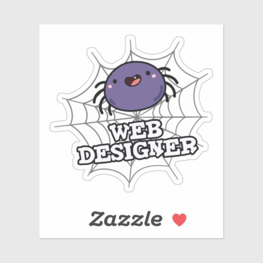 Web Designer Funny Spider Puff Aufkleber (Blatt)