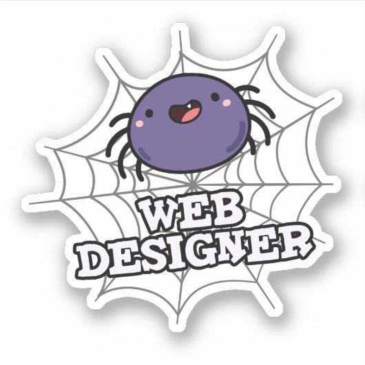 Web Designer Funny Spider Puff Aufkleber (Vorderseite)