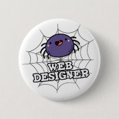 Web Designer Funny Spider Puff Button (Vorderseite)