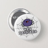 Web Designer Funny Spider Puff Button (Vorne & Hinten)