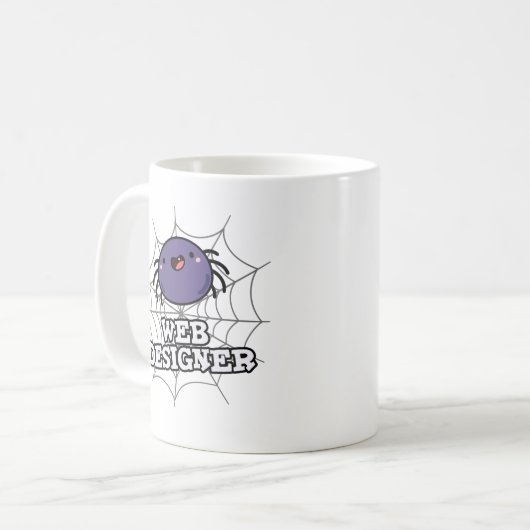 Web Designer Funny Spider Puff Kaffeetasse (Vorderseite Links)