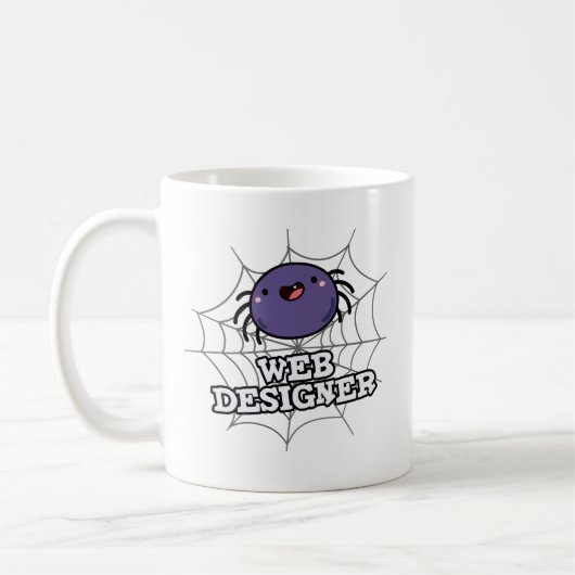 Web Designer Funny Spider Puff Kaffeetasse (Links)