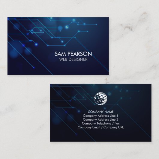 Web Designer Internet Circuits Visitenkarte (Vorne/Hinten)