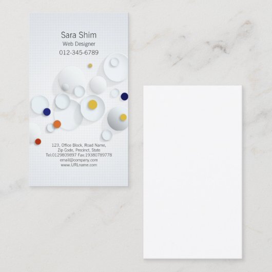 Web Designer Internet Computer 3D Dots Scatter Visitenkarte (Vorne/Hinten)