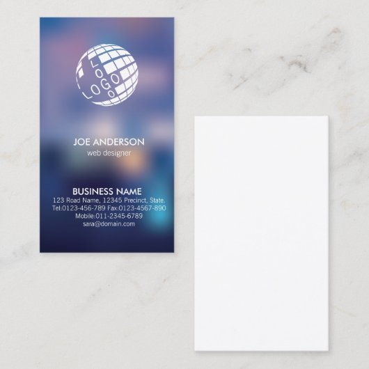 Web-Designer IT-Computer verschwommene Spot-Lichte Visitenkarte (Vorne/Hinten)