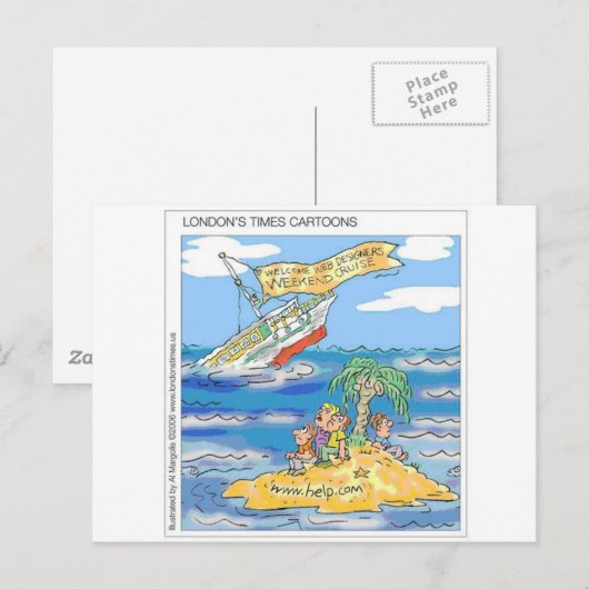 Web-Designer Terror Kreuzfahrt Schiff Funny Gesche Postkarte (Vorne/Hinten)