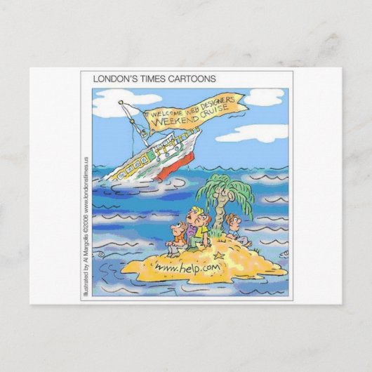 Web-Designer Terror Kreuzfahrt Schiff Funny Gesche Postkarte (Vorderseite)