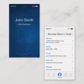 Web Developer - Apple iOS-benutzerdefinierbares Fl Visitenkarte (Vorne/Hinten)