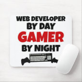 Web Developer by Day Gamer by Night Mousepad (Mit Mouse)
