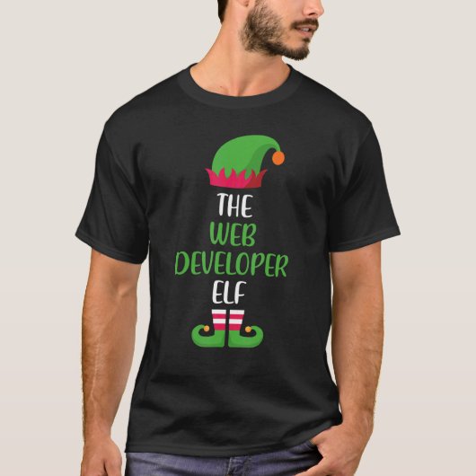 Web Developer Elf Family Matching Group Christmas  T-Shirt (Vorderseite)