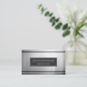 Web Developer - Premium Silver Metal Visitenkarte (Stehend Vorderseite)