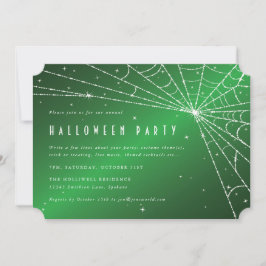 Web-Halloween-Party "Green and White Diamond Spide Einladung