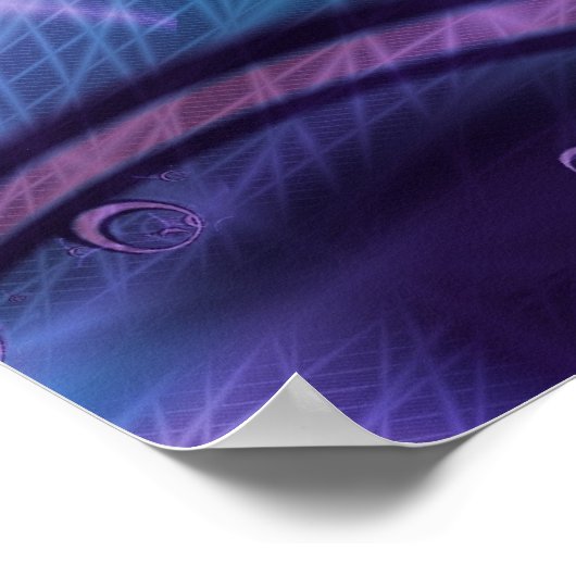 Web | Lila und blaue Fraktal Art Poster (Ecke)