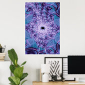 Web | Lila und blaue Fraktal Art Poster (Heimbüro)