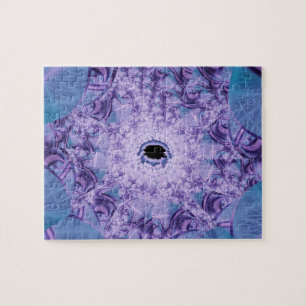 Web   Lila und blaue Fraktal Art Puzzle