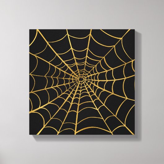 Web mit Gold und Black Spider Leinwanddruck (Vorderseite)