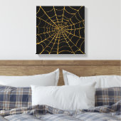 Web mit Gold und Black Spider Leinwanddruck (Insitu (Schlafzimmer))