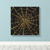 Web mit Gold und Black Spider Leinwanddruck (Insitu (Holzboden))