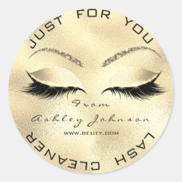 Web Name Beauty Salon Glitzer Glam Lash Cleaner Runder Aufkleber