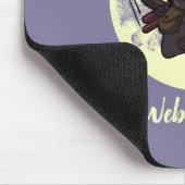 Web Ninja Jumping Black Cat Ninja Katana Cartoon Mousepad (Ecke)