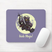 Web Ninja Jumping Black Cat Ninja Katana Cartoon Mousepad (Mit Mouse)