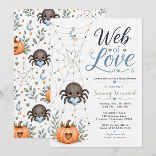Web of Love Boy Halloween-Baby-Party Einladung