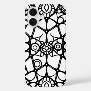 Web of Wonder: Ein Mesmerisierender Doodle iPhone 16 Hülle