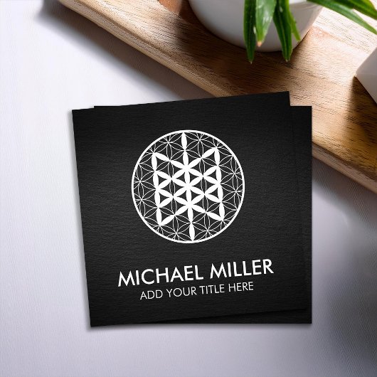 Web of Wyrd in Blume of Life Business Card Quadratische Visitenkarte