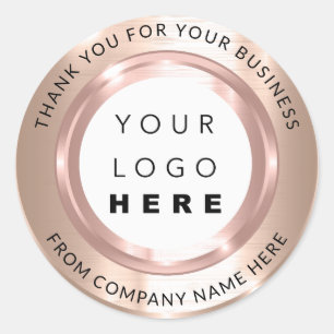 Web-Rose mit benutzerdefiniertem Logo BlushVielen Runder Aufkleber