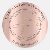 Web-Rose mit benutzerdefinierten Logo - Vielen Dan Runder Aufkleber (Vorderseite)