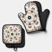Web-Schnee Ofenhandschuh & Topflappen-Set (Vorderseite/Rückseite)