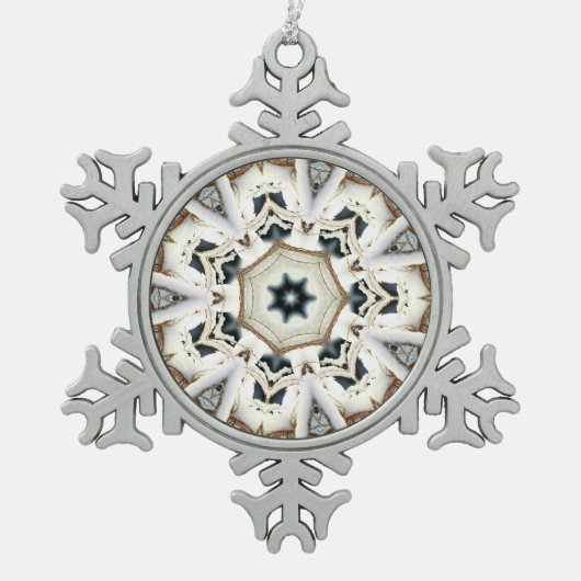 Web-Schnee Schneeflocken Zinn-Ornament (Vorderseite)
