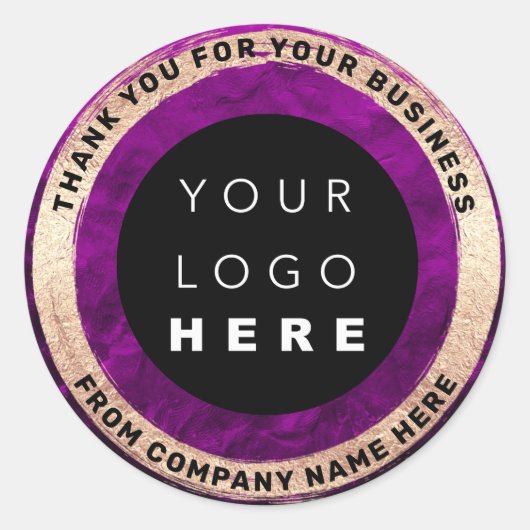 Web-Siegel mit benutzerdefinierten Logo-Namen Lila Runder Aufkleber (Vorderseite)