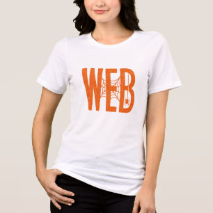 Web-Spinner-Halloween-Linolschnitt-Design Tri-Blend Shirt