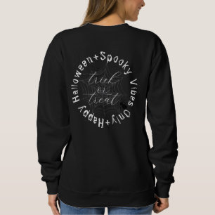 Web Spooky Vibes nur Familienname glücklich Hallow Sweatshirt