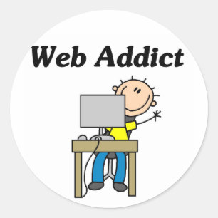 Web Sucht T-Shirts und Geschenke Runder Aufkleber