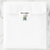 Web-Süchtiger Herz-Aufkleber (Tasche)