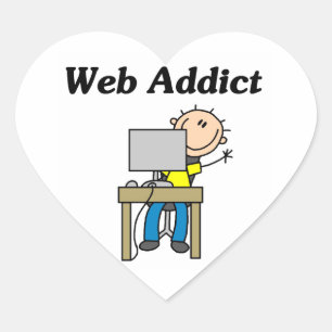 Web-Süchtiger Herz-Aufkleber