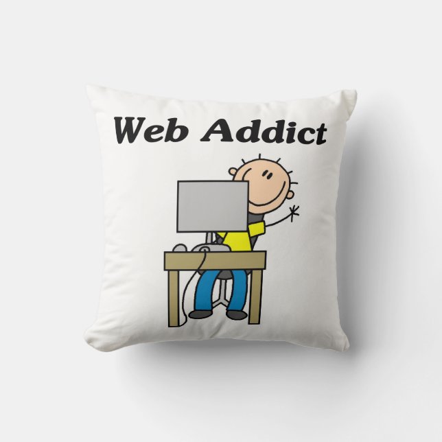 Web-Süchtiger Kissen (Vorderseite)