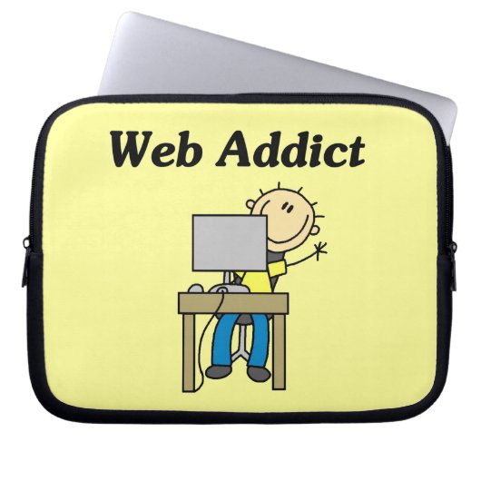 Web-Süchtiger Laptopschutzhülle (Vorderseite)