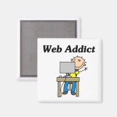 Web-Süchtiger Magnet (Vorderseite/Rückseite)