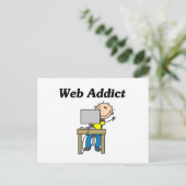 Web-Süchtiger Postkarte (Stehend Vorderseite)