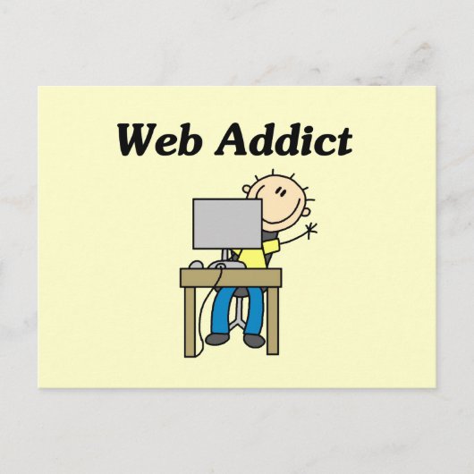 Web-Süchtiger Postkarte (Vorderseite)