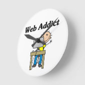 Web-Süchtiger Runde Wanduhr (Winkel)