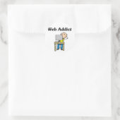 Web-Süchtiger Runder Aufkleber (Tasche)