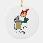 Web Surfer für männliches Strichmännchen Keramik Ornament (Vorne)