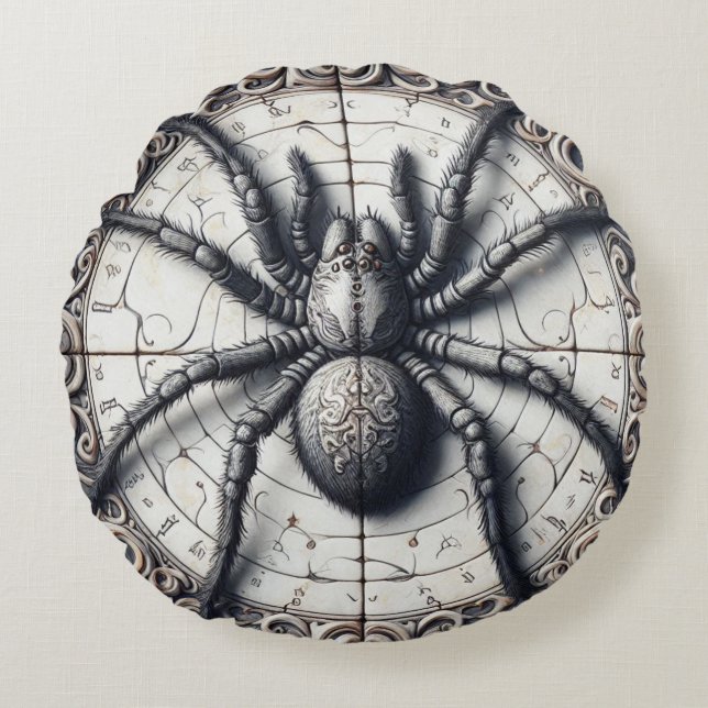 Web Weaver Rundes Kissen (Vorderseite)