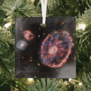 Webb Cartwheel-Galaxie: NASA-Weltraumteleskop Ornament Aus Glas